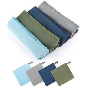 LWMTT Set van 4 microvezel handdoeken, 80 x 40 cm, sporthanddoek, microvezel, outdoor, handdoek, reishanddoek, microvezel, sneldrogend, voor fitness, sauna, reizen, sport