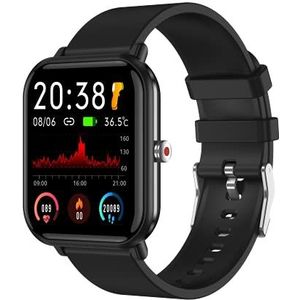 I0I&I0I Smart Watch multifunctionele sport hartslag bloeddruk temperatuur muziek slimme armband (zwart)