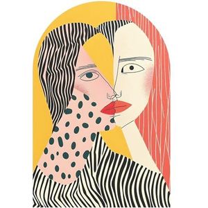 DEQORI Wandbehang, rond, zelfklevend, 100 x 150 cm, geometrie, textielcanvas, verwijderbaar, decoratief en vormvast, voor woonkamer, kantoor, hal of kinderkamer