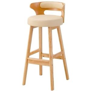 Barkruk Barstoel Houten Moderne Eenvoudige Huis Retro Rugleuning Melk Thee Winkel Bar Receptie Licht Luxe Hoge Kruk Keukenbar Stoelen(Blue,A)