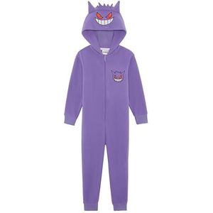 Pokemon Onesie Jongens | Kinderpyjama Pikachu Geel 3D Oren All In One Outfit | Gamer Merchandise, Gengar, 5-6 jaar