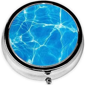 Water Gedrukt Pil Organizer Pil Doos Pil Case Draagbare voor Portemonnee Pocket Ronde Metalen Pil Houder Organizer voor Dagelijkse Geneeskunde