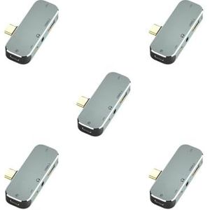 5 set Type -c USB Hub Aluminiumlegering Kabel Verbinden Apparaat Gegevensoverdracht HDMI-compatibele Converter Apparaat Splitter Accessoire Type 2