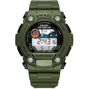 Digitale displayhorloges voor mannen, 50mwaterbestendige mode leger militaire horloges, outdoor sport horloge, multifunctionele elektronische wristwatch, met led-achtergrondverlichting,Army green