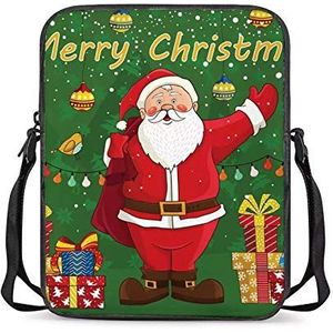 NETILGEN Messenger Bag voor meisjes jongens, kerst decoratie zakken, schattige kruis lichaam verstelbare tas duurzaam polyester wasbaar stofbestendig duurzame rits