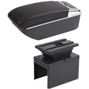 Voor Hyundai I20 2021 2022 Centrale Winkel Inhoud Opbergdoos Met Bekerhouder Asbak Auto Accessoires Centrale Armsteunkast(B1 Black red No USB)