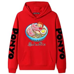 acsefire Ponyo on the Cliff Capuchon Anime Ponyo Cosplay Kostuums Heren en Dames Bedrukte Lange Mouwen Pullover Hooded Sweatshirt