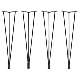 Gozos Tafelpoten voor Eettafel | Set van 4 Pingu metalen poten | doe-het-zelf | eenvoudige montage | Zwart | 72 cm |
