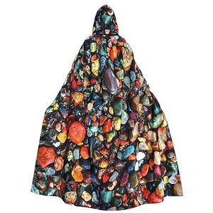 Bxzpzplj Color Stones Hippie Print Hooded Mantel Lange Voor Carnaval Cosplay Kostuums 185 cm, Carnaval Fancy Dress Cosplay