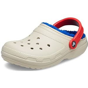 Crocs Unisex Classic Lined Clog | Fuzzy Slippers, Bone/Multi, 6 Men/8 Women