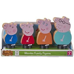 Peppa Pig Houten familiefiguren, fantasierijk spel, voorschools speelgoed, fsc-gecertificeerd duurzaam speelgoed, cadeau voor 2-5 jaar oud