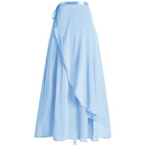 AYWTIUN Chiffon dansrok chiffon ballet tutu dansrok dans skate wrap sjaal gymnastiek ballerina lange balletrok ballet dansjurk vrouwen, Lichtblauw, One size