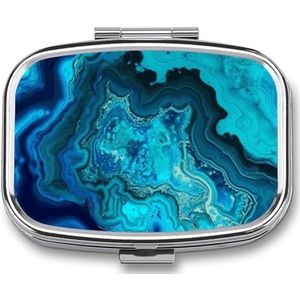 Heldere Aqua Blauw Turquoise Pillendoos Pil Case Leuke Pil Organizer Pil Houder Geneeskunde Pil Organizer Pil Container Dagelijkse Pil Organizer Kleine Pillendoos Pil Case voor Portemonnee Pocket