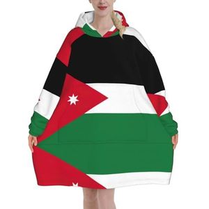 Oversized Jordaanse Vlag Hoodies Vrouwen Uk Pluizige Deken Hoodie Sherpa Vrouwen Fleece Draagbare Deken Mannen