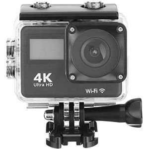 Actiecamera, 4k ultra Hd Action Camera Double Lcd Wifi 1 6MP 170D 30M Waterdichte pro sport DV Helmvideocamera met afstandsbediening(Option4,Nero)