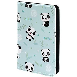 Paspoorthouder, paspoorthoes, paspoortportefeuille, reisbenodigdheden schattig panda bamboepatroon, Meerkleurig, 11.5x16.5cm/4.5x6.5 in