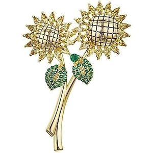 Pinnen Broche Zonnebloem Jas Trui Temperament Accessoires Vlinderdasspeld for Dames Strass