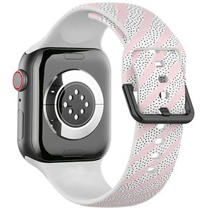 Sport zachte band compatibel met Apple Watch 38/40/41mm (Trendy Strepen Polka) Siliconen Armband Strap Accessoire voor iWatch