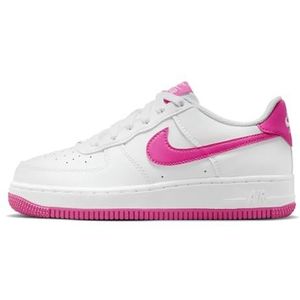 Nike Air Force 1 Gs 314192_Synthetisch lage sneakers voor kinderen, uniseks, wit laser fuchsia, 22.2 cm