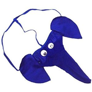 Bommi Fairy Mannen olifanten ondergoed pouch slips strings grappige low-rise-G-string sexy U-vormige hocker minnaar cadeau, blauw, Eén Maat grote maten