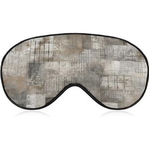 Grijs en wit slaapmasker, zacht en comfortabel nachtslaapmasker, gezichtsknuffelende, gewatteerde oogbedekking met verstelbare band voor diepe rust, reizen, ploegendienst