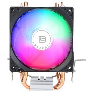 90mm CPU-koeler met 2 warmtepijpen CPU luchtkoeler 3PIN Stille Regenboog RGB Koelventilator voor LGA775 1150/1151/1155/1156/1200 AM2