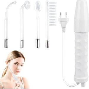 Behogan Hoogfrequente staaf voor gezicht, hoogfrequente gezichtsapparaat, 4 sondes, beauty gezichtsmachine, high frequency wand, hoogfrequent apparaat, huidversteviging voor huidverzorging, thuissalon