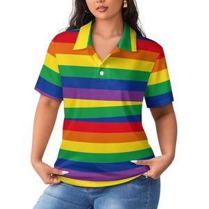 LGBT Rainbow The Gay dames poloshirts met korte mouwen, casual T-shirts met kraag golfshirts sport blouses tops XL