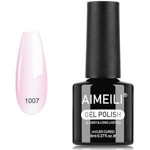 AIMEILI Gel Nail Polish UV LED Gellack Soak Off Gel Polish Rosa Pink voor Manicure Nail Art Salon Home DIY Zeer Glanzend, Proefdiervrij Duurzaam en Slijtvast 8ML, 1007