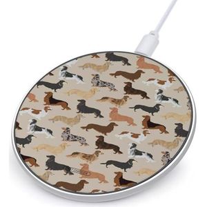 Teckels Pet Dog Cute Charger Pad 10W Ronde Snelle Opladen Stand met Usb-kabel