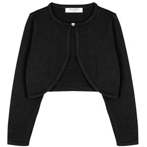 Bolerose Meisjes Lang Mouw Sprankelend Vest kinder Kinderen Bolero Shrug (Zwart, 11-12 jaar)