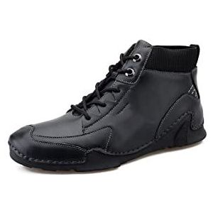 HARZONLI laarzen Men's Ankle Boots Handmade Leather Men's Western Boots Classic Fashion Men's Motorcycle Boots Outdoor Men's Shoes Size 48(Schwarz,46)