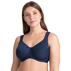 Minimizerbeha met beugel Cotton Now Miss Mary of Sweden Flatcup 85E Donkerblauw