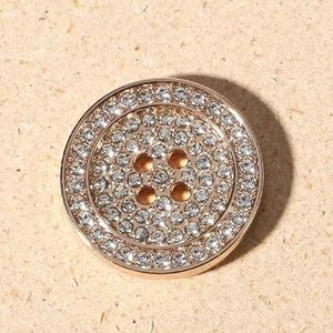 10 stuks vier oog metalen knoppen luxe strass decoratieve ronde naaiknop pak dameskleding accessoires-10 stuks goud-18 mm