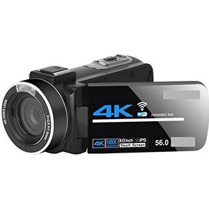 Videocamera Vlogcamera Recorder Nachtzicht 4K-videocamera for buitenopnamen digitale camcorder Streaming Vlog-recorder(NO SD Card,Blue)
