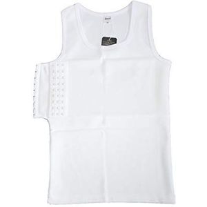 BaronHong Tomboy Trans Lesbian Bamboo Charcoal Fiber Chest Binder Corset Plus Size Long Tank Top (wit, 6XL)