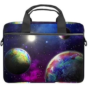 Reddingsboei Water Blauw Wit Golven Streep Laptop Schouder Messenger Bag Crossbody Aktetas Messenger Sleeve voor 13 13.3 14.5 Inch Laptop Tablet Beschermen Tote Tas Case, Veelkleurig 19, 11x14.5x1.2in /28x36.8x3 cm