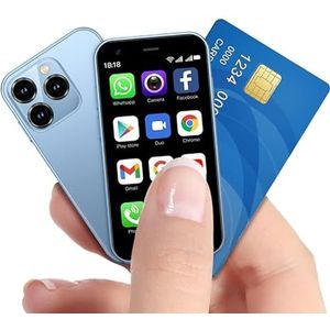 McMgc Mc15mini ontgrendeling 4G, mini-smartphone, 3,0 inch, dubbele kaart, batterij 2000 mAh, camera 5 MP + 5 MP, basistelefoon Face Unlock (blauw)