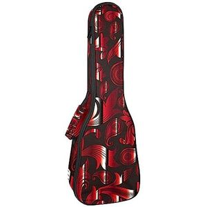JRHEJTFZ Sopraan Ukulele Bag - 25,8 x 9 x 3,1 inch - Duurzame en stijlvolle beschermhoes voor ukeleles - middeleeuws ornament - rode ukelele rugzak - geschikt voor de meeste maten ukelele gigbag,