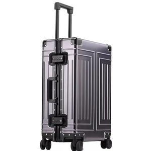 Koffer Aluminium reisbagage Zakelijke trolley koffertas Spinner Boarding Handbagage (Color : GRAY, Size : 26inch)