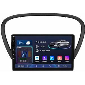 Android 14 9 Inch Touchscreen Autoradio 2 Din voor Peugeot 607 2004-2010 met CarPlay & Android Auto Stuurbediening GPS Navigatie AHD Backup Camera Bluetooth (YS20 (4+32G))