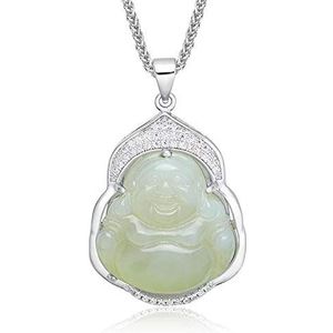 jade hanger, jade ketting, Zilveren Tian Jade hanger vrouwen Jade Boeddha ketting sieraden