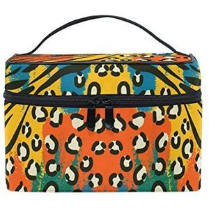 Kleurrijke luipaardprint cosmetische tas organizer rits make-up tassen zakje toilettas voor meisjes vrouwen