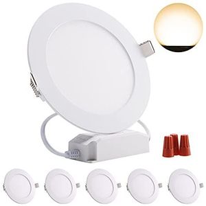 Greenclick Led-inbouwspots, 230 V, 9 W, 720 lm, plafondspots, dimbaar, 11 mm, ultra plat, inbouwlampen met transformator, IP44, led-spots, lamp voor badkamer, keuken, woonkamer, warmwit, 3000 K, rond