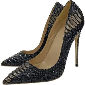 Dames Slip-On Pointed-Toe 12CM Stiletto Dress Pumps - Comfort Soft High Heels Wedding Party Schoenen met Antislip Zool,zwart,34 EU