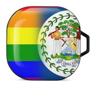 LGBT Pride Belize vlag oordopjes hoesje compatibel met Samsung hard shell beschermhoes zwart stijl