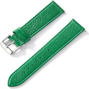 Jeniko Palm Bedrukte Lederen Band Echte Koeienhuid Horlogeband Handgemaakte Blauw Geel Bruin Bruin Heren Dameshorloge Armband (Color : Green silver buckle, Size : 13mm)