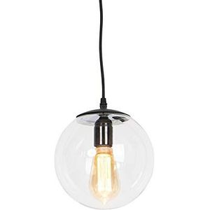 QAZQA - Moderne hanglamp transparant 20 cm - Pallon | Woonkamer | Slaapkamer | Keuken - Glas Bol |Langwerpig - E27 Geschikt voor LED - Max. 1 x 25 Watt