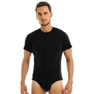 Mens Sexy Underwear Men Adults Diaper Lover Babies Rompers Lingerie Cosplay Clubwear Press Crotch T-Shirt Bodysuit Pajamas-Black_Xl