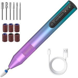 Elektrische nagelvijl, Draadloze nagelboormachine, professionele manicuretools for acrylnagels, gellak verwijderen, elektrische schuurmachine met nagelboren voor zowel natuurlijke als kunstnagels